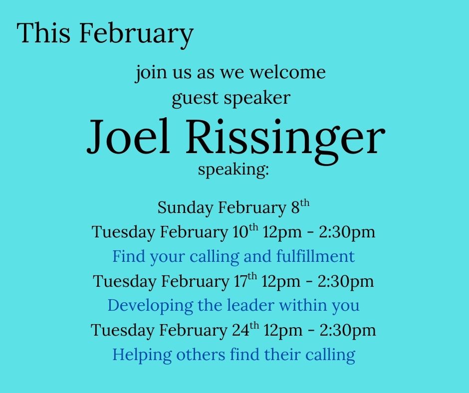 Guest Speaker: Joel Rissinger