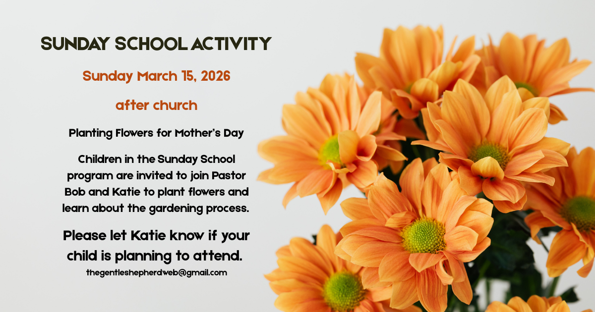 Sunday School Activity – Planting Flowers